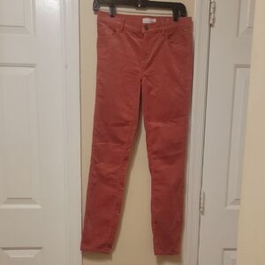 LOFT Corduroy Skinny Pants in Rust Coral
